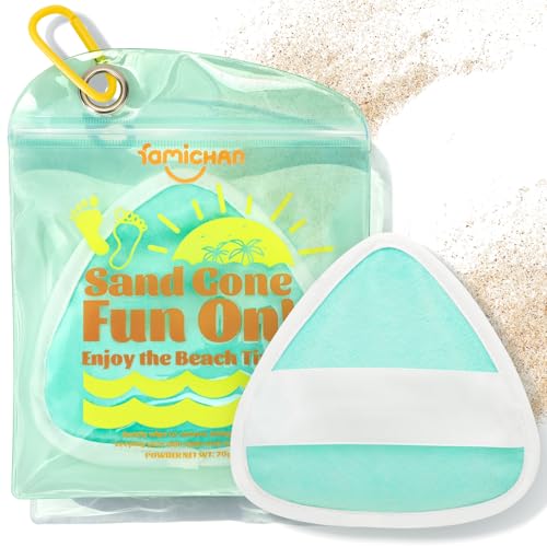 famichan Triangle Sand Remover Powder Puff - Beach & Vacation Essential