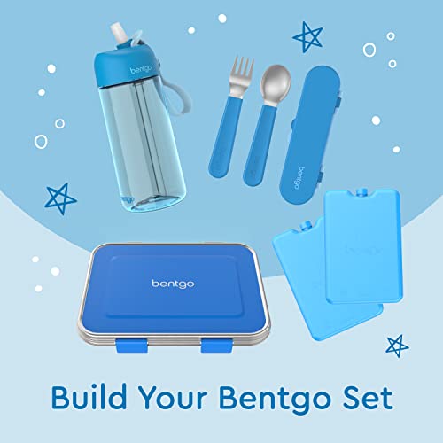 Bentgo Kids Stainless Steel Utensil Set with Storage Case - Blue