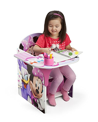 Kids Chair Desk with Under-Seat Fabric Storage Bin and Cup Holder