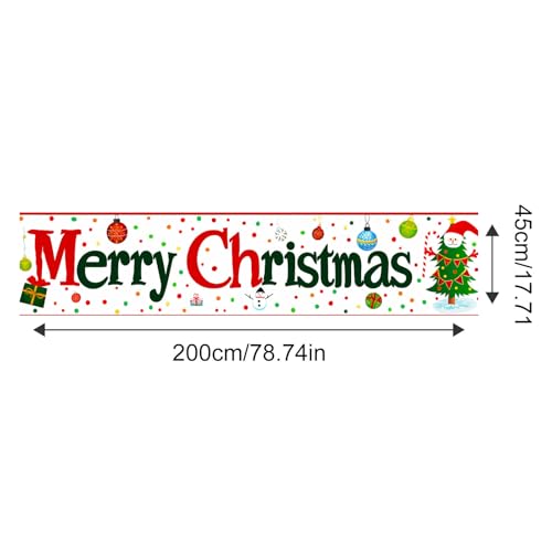 Merry Christmas Banner Ornament Decor 78 x 17 Inch - BlissYard Christmas Decor Banner001