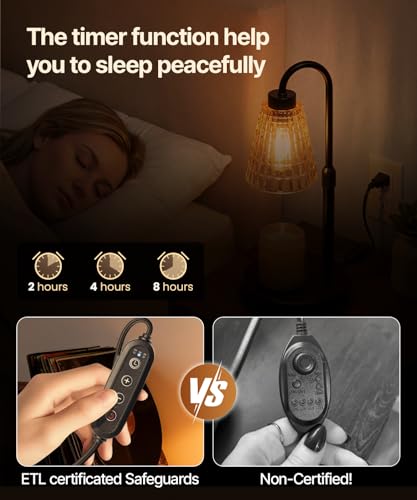 Candle Warmer Lamp with Timer & Remote Control - Adjustable Height