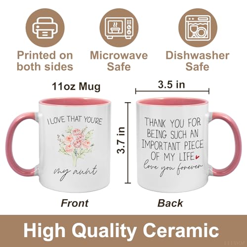 Personalized Aunt Coffee Mug Gift - I Love That You're My Aunt 11oz Ceramic Cup