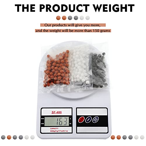 Patelai Shower Head Bead Refills 150g Set - Orange, Gray, White for Water Softening