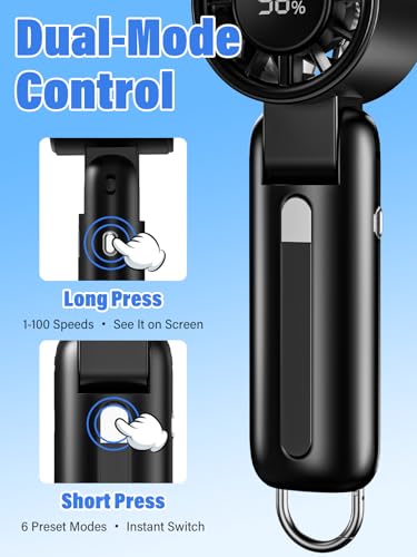 Portable Handheld Turbo Fan 100-Speed Rechargeable Mini Fan