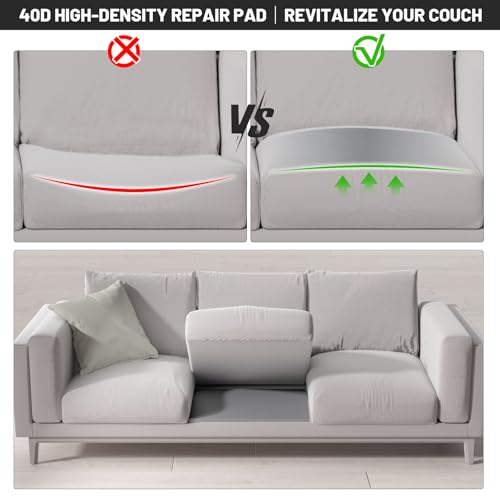 Sagging Couch Cushion Support Foam Inserts - 20x20x2 High Density 40D, Set of 3