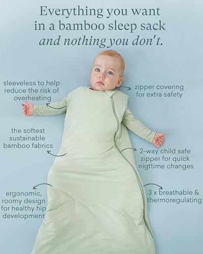 PurComfy Supersoft Bamboo Baby Sleep Sack - 1.0 TOG Wearable Blanket
