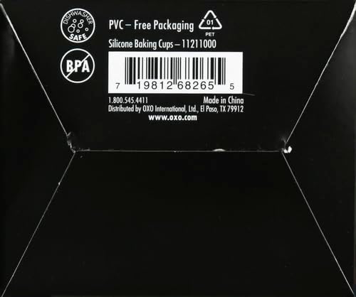 OXO Good Grips Silicone Baking Cups - Reusable, BPA-Free, Non-Stick | 12 Pack for Cupcakes & Muffins