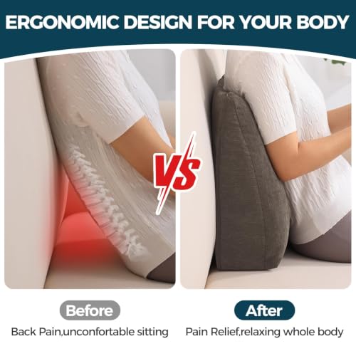 Ergonomic Back Support Pillow for Recliner - Dual Layer Memory Foam