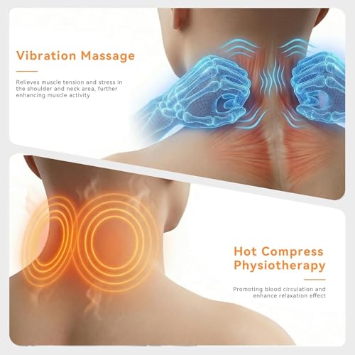 3-in-1 Cordless Ergonomic Neck Support Pillow with Heat & Vibration