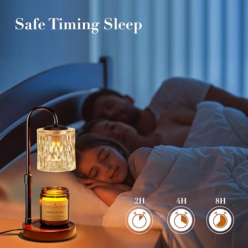 Dimmable Electric Candle Warmer Lamp with Timer and Adjustable Height