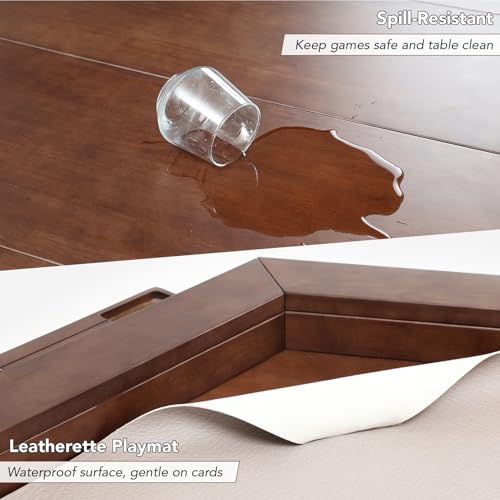 Hexagonal Solid Wood Game Table with Removable Top for Board Gaming & Dining