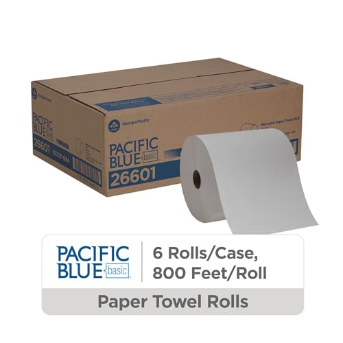 Georgia-Pacific Pacific Blue Recycled Paper Towels 6 Rolls, 800 Feet Each, White