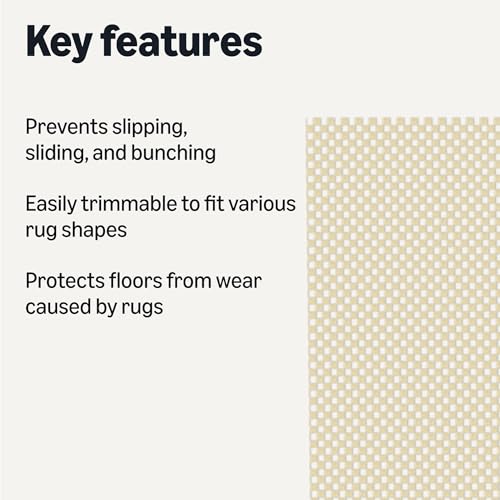Non-Slip Area Rug Pad for Hardwood Floors, Trimmable 5x8 Rug Gripper