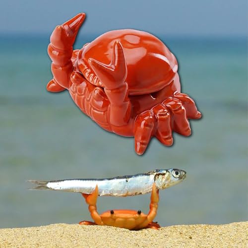 Ceramic Crab Ashtray with Lid - Windproof Desktop Organizer & Decor