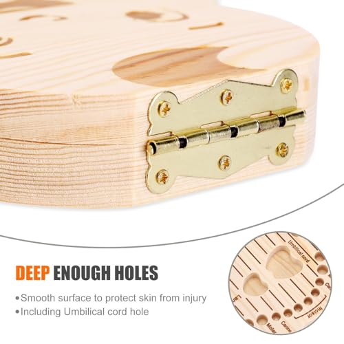 Wooden Baby Tooth Keepsake Box - Kids Tooth Storage & Memory Organizer