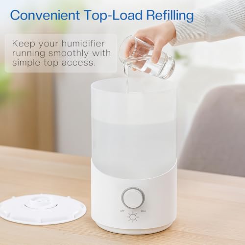 3L Cool Mist Ultrasonic Humidifier with Top Fill and Knob Control