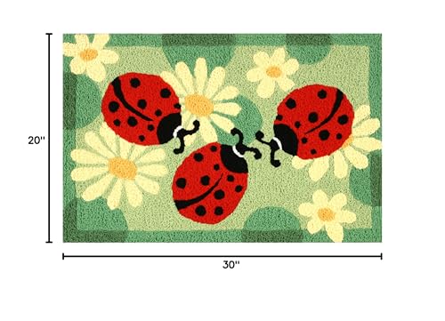 Ladybug Bug Flower Area Throw Rug mat Home Decor