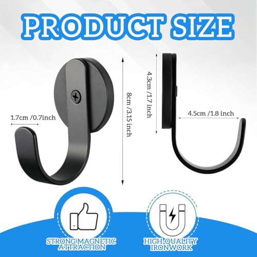 Heavy Duty Magnetic Wreath Hanger 2-Pack - Scratch-Free Metal Door Hooks