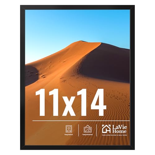 LaVie Home 11x14 Picture Frame for Wall Display, Black Poster Frame