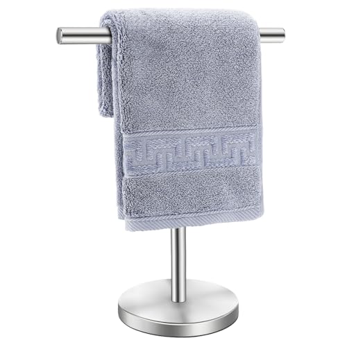 Freestanding Hand Towel Holder Stand with Weighted Stainless Steel Base