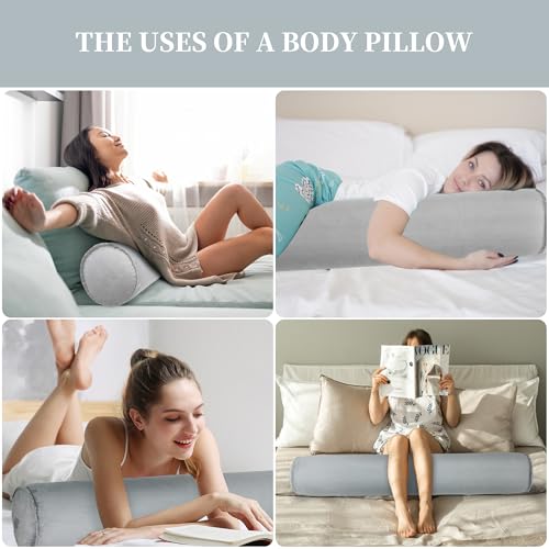 Inflatable Body Pillow for Neck and Back Support - Grey