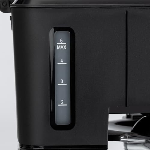 5-Cup Drip Coffee Maker with Glass Carafe & Auto Shut-Off, Matte Black