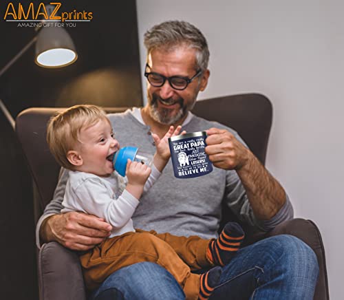 GREAT PAPA Insulated 14oz Stainless Steel Mug - Gifts for Dad Grandpa from Daughter Son Kids