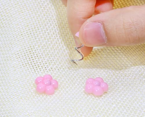 Pink Flower Bed Skirt Pins - Decorative Upholstery Tacks (Set of 50)