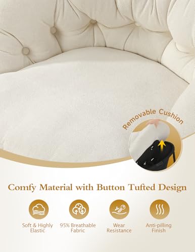Wide Saucer Rocking Chair with Removable Cushion for Nursery and Living Room