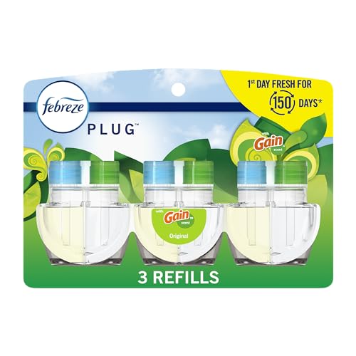 Febreze Plug In Scented Oil Refill, Gain Original, 3 Count