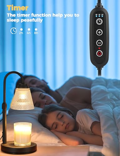 Adjustable Candle Warmer Lamp with Timer - Dimmable Wax Melter
