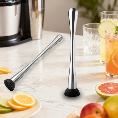 Stainless Steel Cocktail Muddler for Drinks & Fruit Crushing - Durable Bar Tool