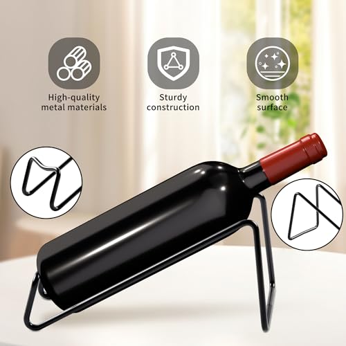 Metal Countertop Wine Rack, Small Tabletop Bottle Holder Stand, 2-Piece Set
