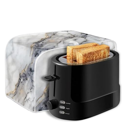 4-Slice Toaster Dust Cover, Marble Pattern Kitchen Appliance Protector