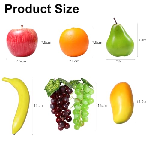 20 Pcs Artificial Fruit Set - Realistic Faux Fruits for Home Decor