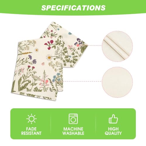 Artoid Mode Wildflowers Herb Spring Table Runner 13x90 Inch Beige Home Decor