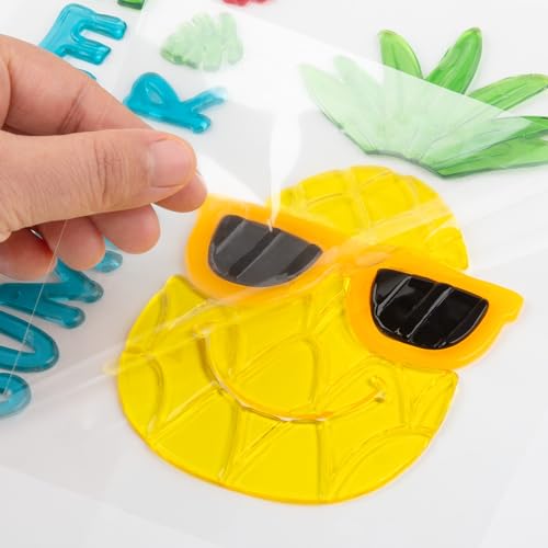 6-Pack Tropical Summer Window Clings – Reusable Gel Stickers for Glass