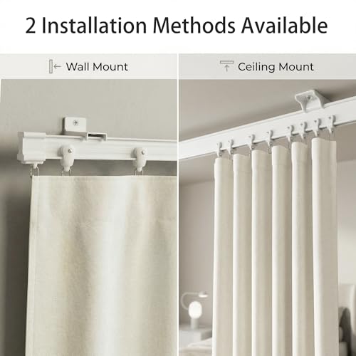 Blackout Curtain Set with Flexible Track - Thermal Insulated Room Divider