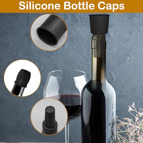 CANIPHA 8Pcs Silicone Wine Stopper Set - Reusable, Multi-Color Wine & Champagne Bottle Caps for Freshness, Home & Travel Use (4 Colors)