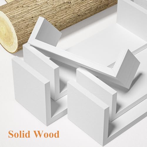 5-Piece Solid Wood Floating Shelves - Rustic Wall Mounted Storage Organizers