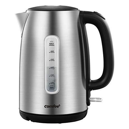 1.7L Stainless Steel Electric Kettle, 1500W Fast Boil Tea Kettle with LED