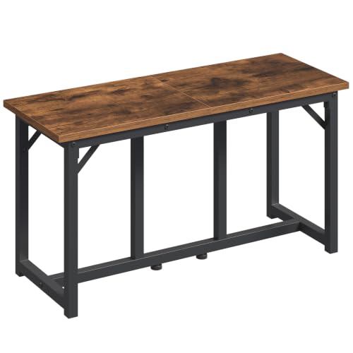 Rustic Dining Bench 31.5-Inch Industrial Kitchen Bench with Metal Frame