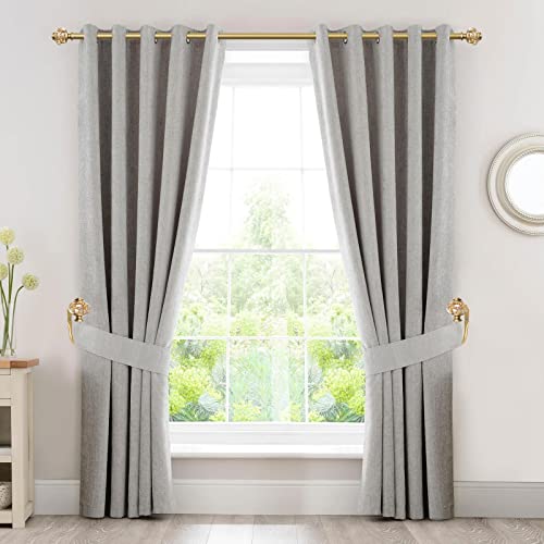 Gold Crystal Curtain Holdbacks - Decorative Wall Mounted Drapery Tiebacks