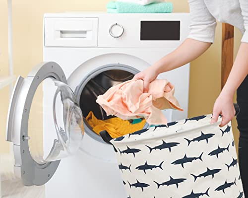 Shark Kids Laundry Hamper - Collapsible Canvas Toy Storage Basket