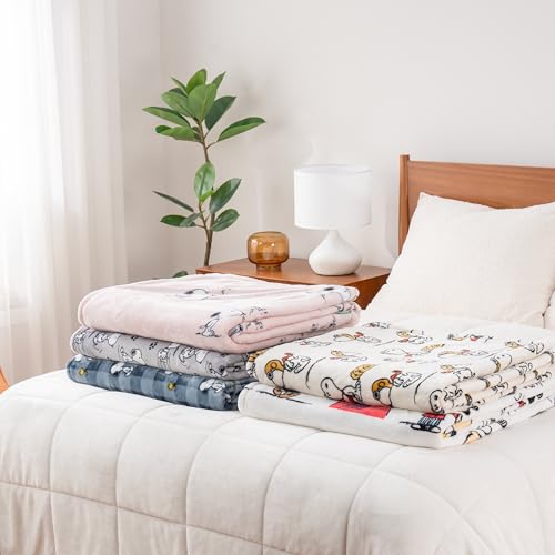 Peanuts Snoopy Plush Blanket - Navy Tonal, Twin Size 60x90