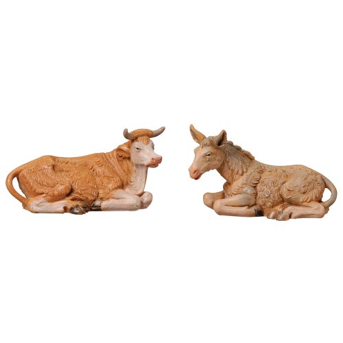 Ox and Donkey Nativity Figurine Set, 3.5-Inch Unbreakable Polymer