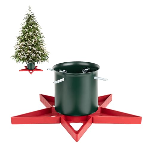 Heavy-Duty Metal Christmas Tree Stand for Real Trees Up to 6.5 Ft