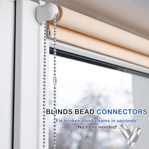 12 PCS Stainless Steel Blind Chain Connector Clips for 4.5mm Ball Chains