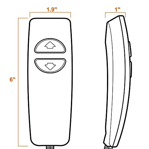 Hommoat Black 2-Button 5-Pin Power Lift Chair & Recliner Remote Replacement