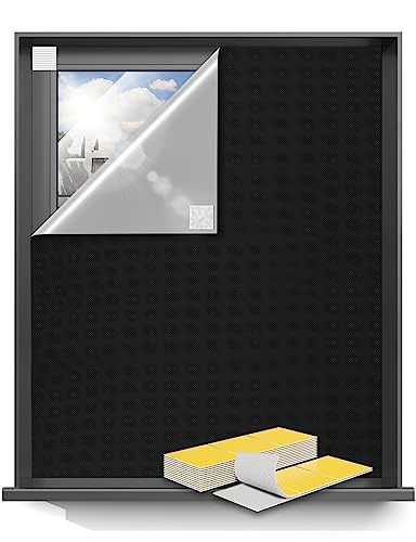 100% Portable Blackout Curtains for Windows - No Drill Cut-to-Size Shade